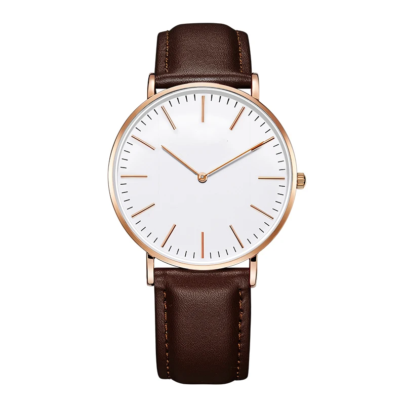 Custom logo Wholesale Japan Movement Minimalist Wrist Watch Leather Wristwatches