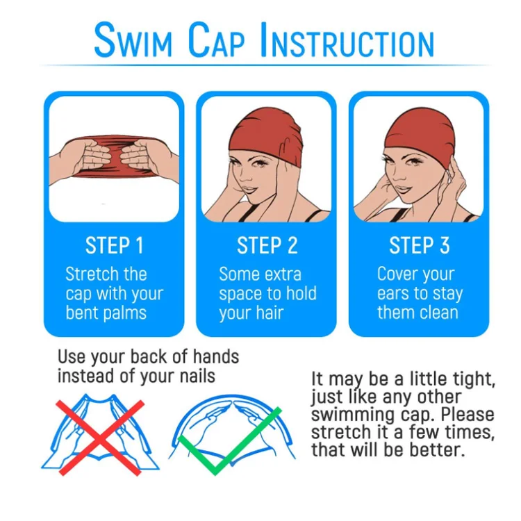 Start Smart Kids Fun Waterproof Custom Silicone Swim Cap for Boys and Girls