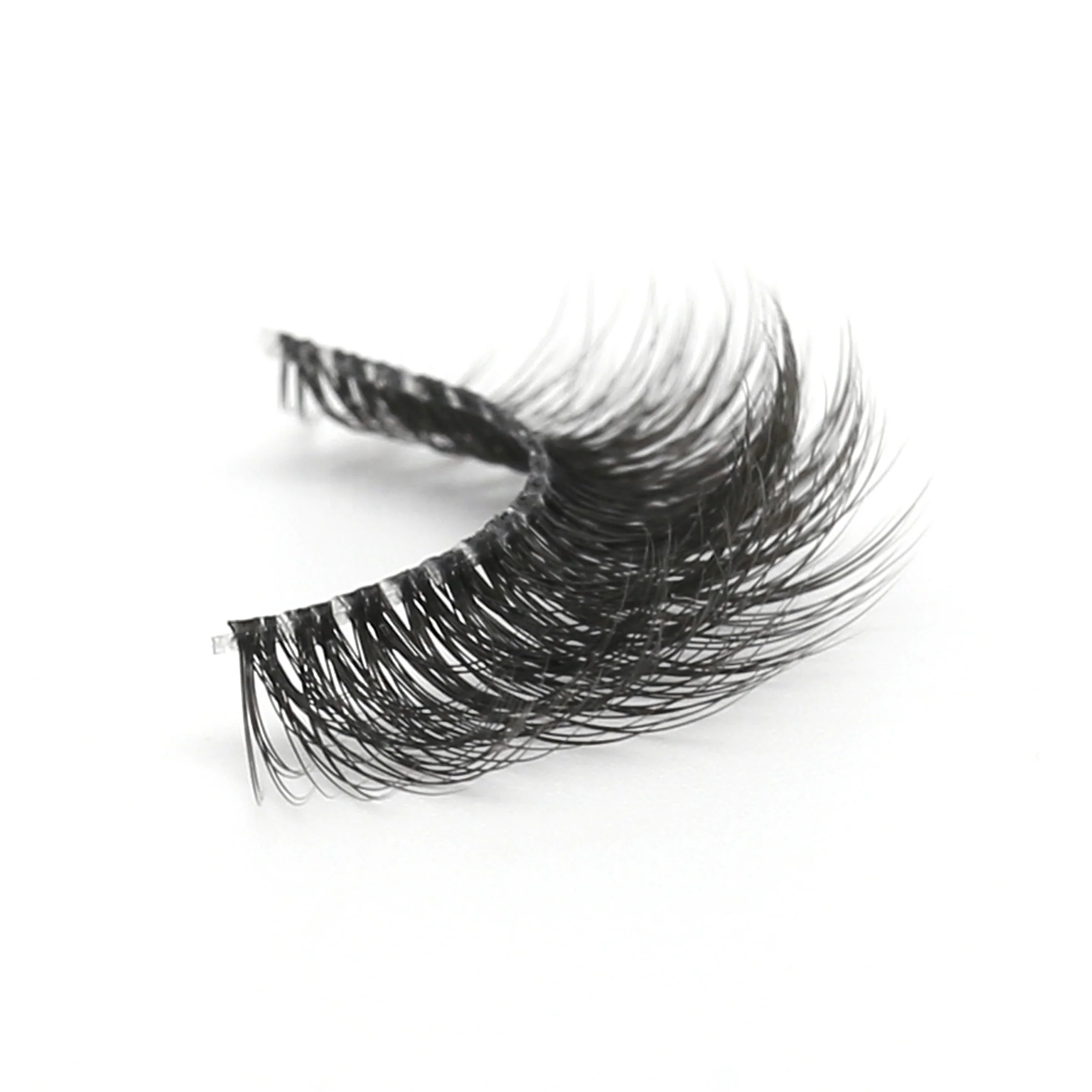 Custom Logo Strips 3D Eyelash Premium Silk Lashes private label clear band false lash