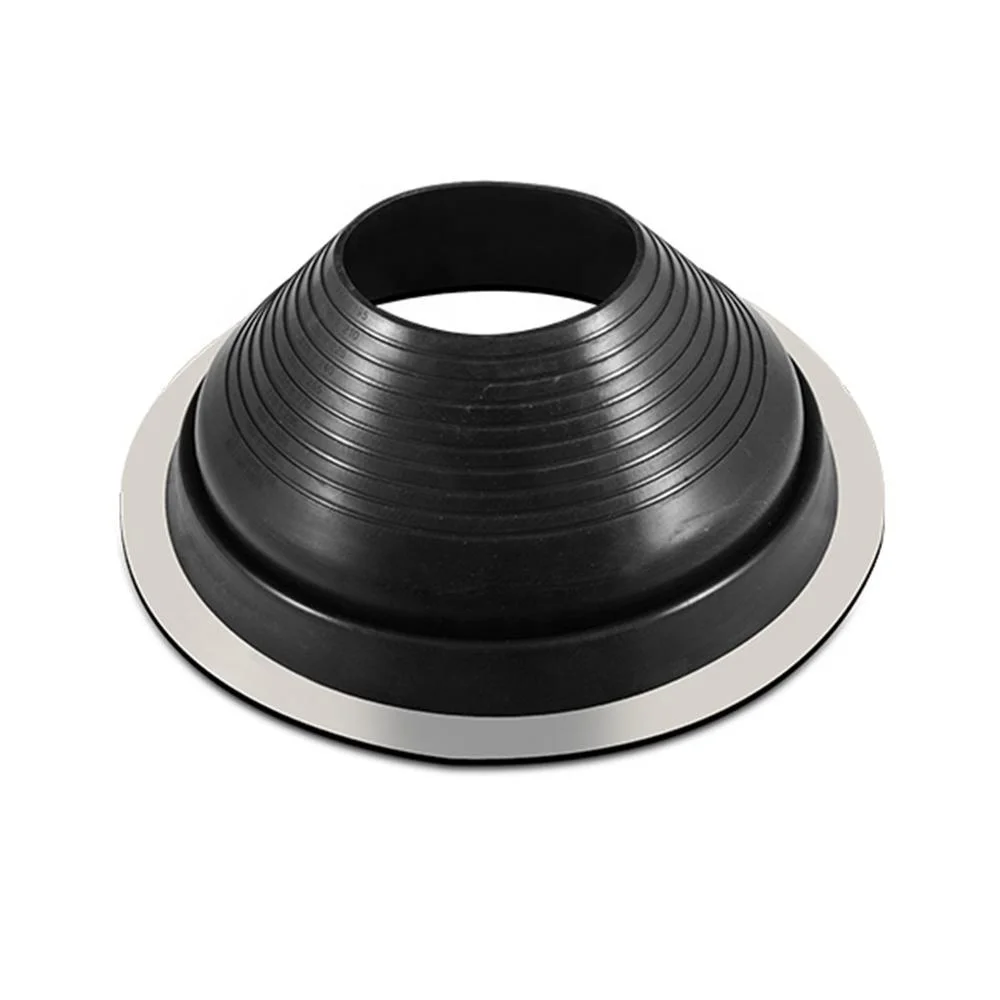 Round Diameter 420MM Base and 178-330MM Pipe Wide Used EPDM Silicone Penetration seals  Rubber Roof Pipe Flashing