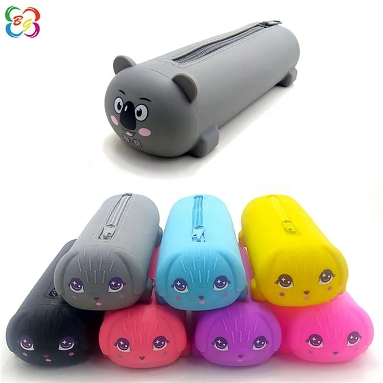 Cute Puppy Dog Student Silicone Rubber Pencil Bag/Stationary Pouch