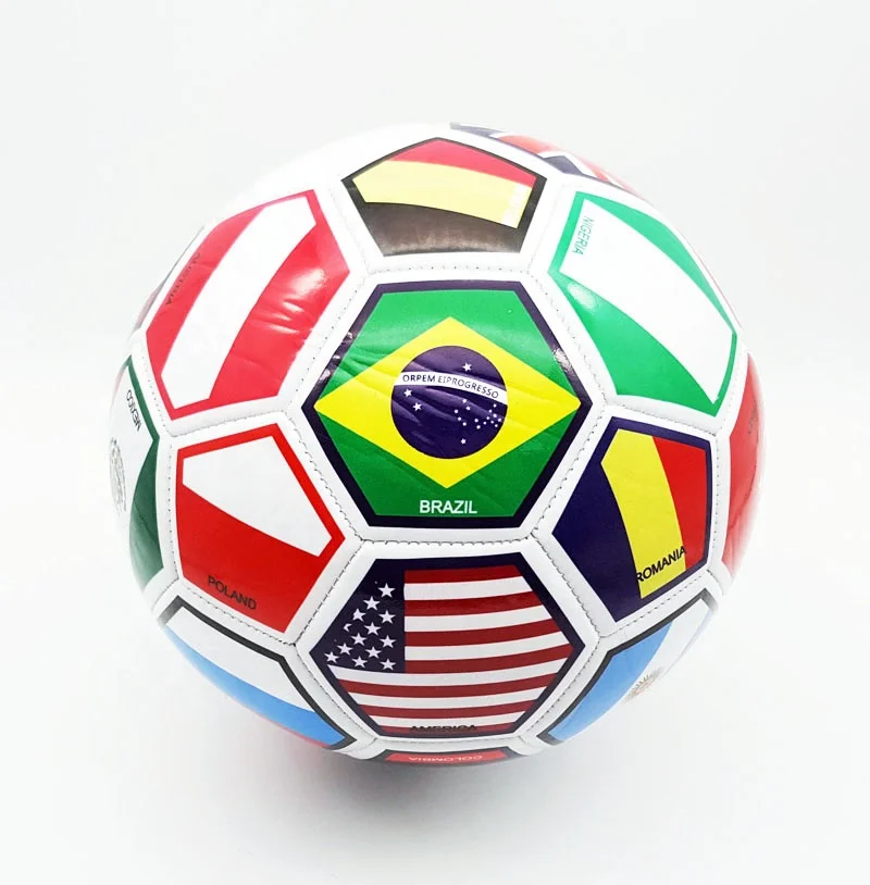 Ready to ship official size 5 machine stitched country flag soccer ball