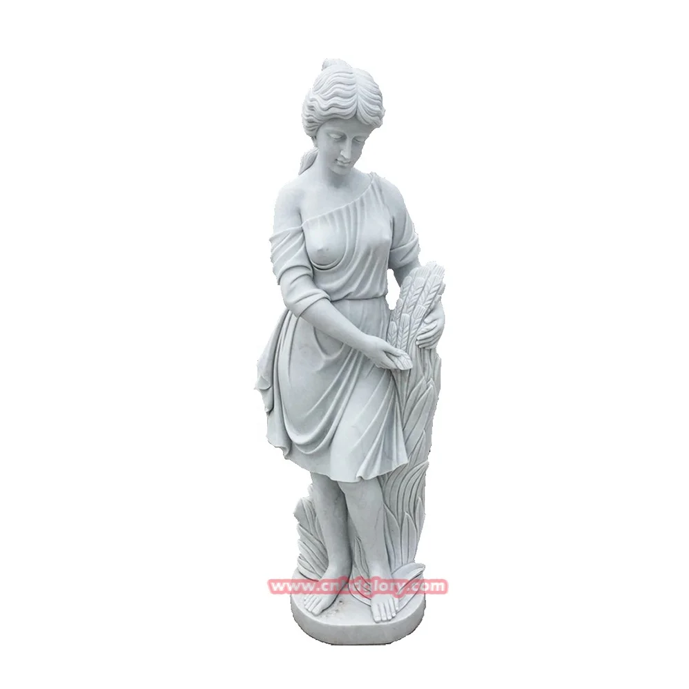 Outdoor Hotel Villa Garden Street Landscape decoration Design stone art Sculpture White Marble Four Seasons Goddess Statue