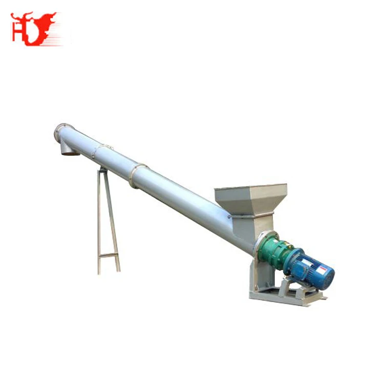 
U type fertilizer inclined screw conveyor with hopper 