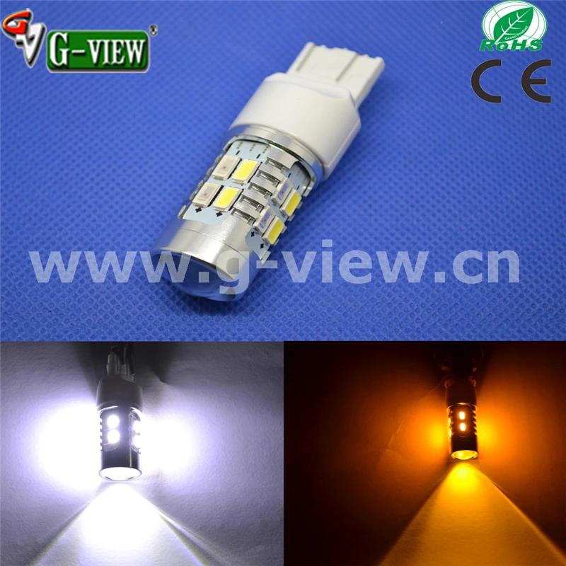 Супер белый свет для автомобиля 1157 7443 двойной цвет 5630 чип switchback светодиодные лампы авто