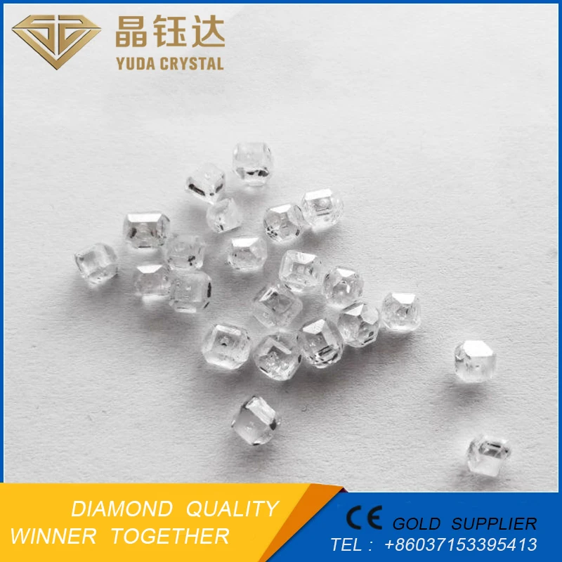 1 carats up Rough Lab Grown White CVD HPHT synthetic Diamond