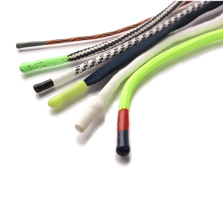Custom Polyester Round Drawcord with Silicone Tips for Hoodie Shoe String