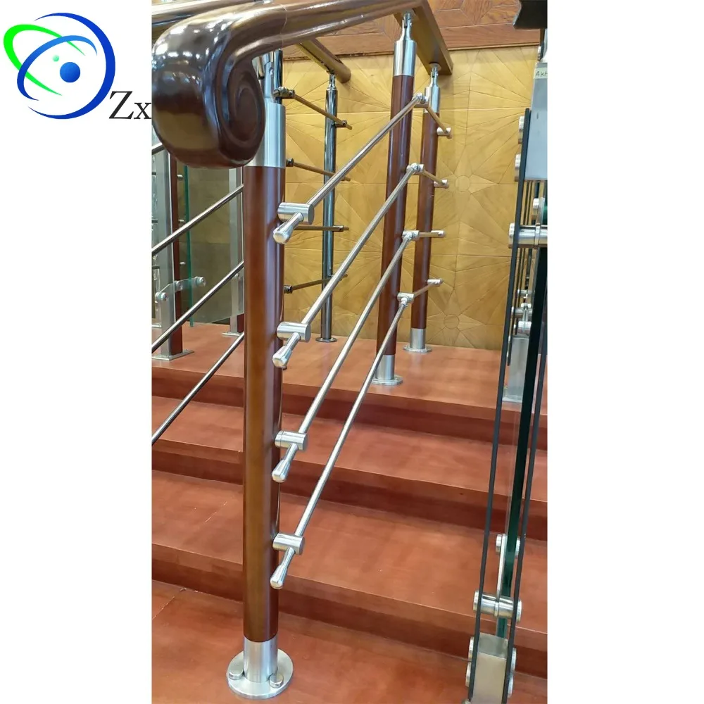 DIY Install inox SS 316 304 Stair balustrade post/railing column baluster pillar/stainless steel wood glass handrail