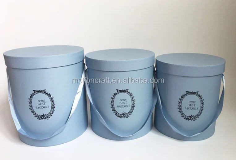 HOT!!Wholesale round flower box/flowers box round ribbon  flower boxes with custom logo printed
