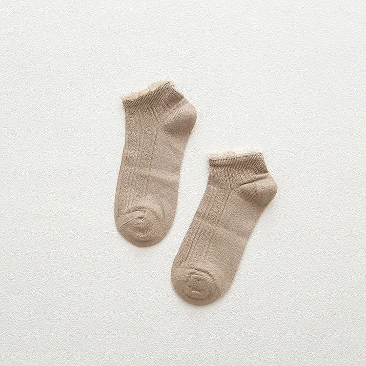 
Up-grade Wholesale Bamboo socks soft women Lace Ankle socks 