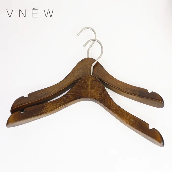 High quality hanger custom high end antislip rubber  color coat clothes wood  hanger