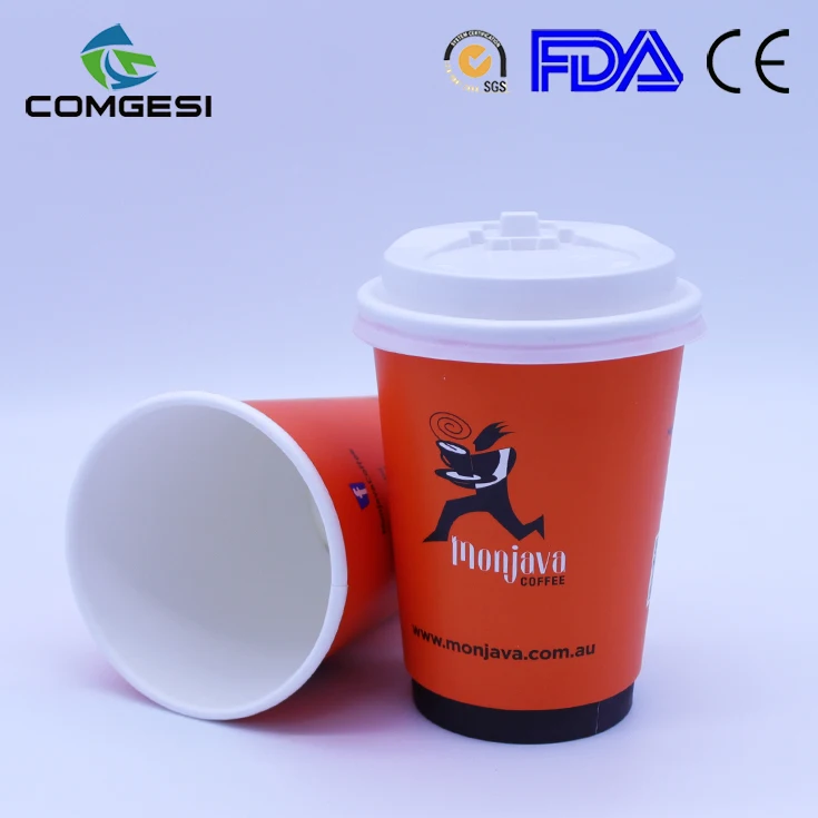 bio coffee insulated coffee Disposable custom logo kraft paper carton Hollow double layer takeaway paper coffee cup