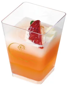 1000pcs/carton Disposable pudding trapezoid 8oz dessert cup shaped with lids plastic dessert cups