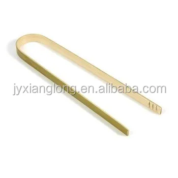 U shape mini disposable bamboo tongs for food