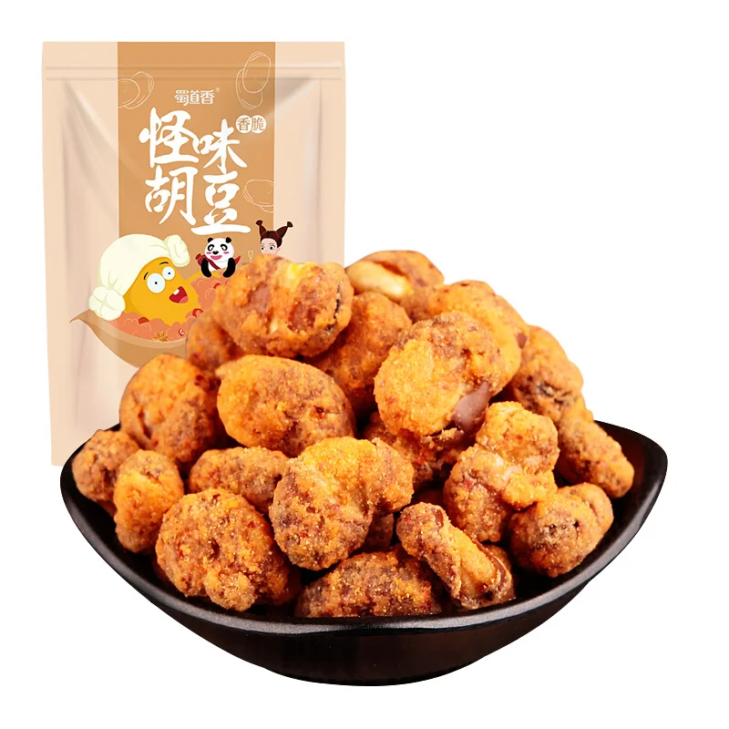 Shu Dao Xiang Wholesale Supplier Bulk Items 198g Spicy Snack Food Dried Fava Bean Fried Broad Bean Snack