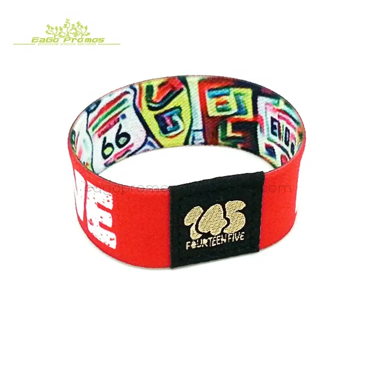 2024 2025 Promotional  fabric wristband machine custom cheap printed polyester rfid wristband elastic
