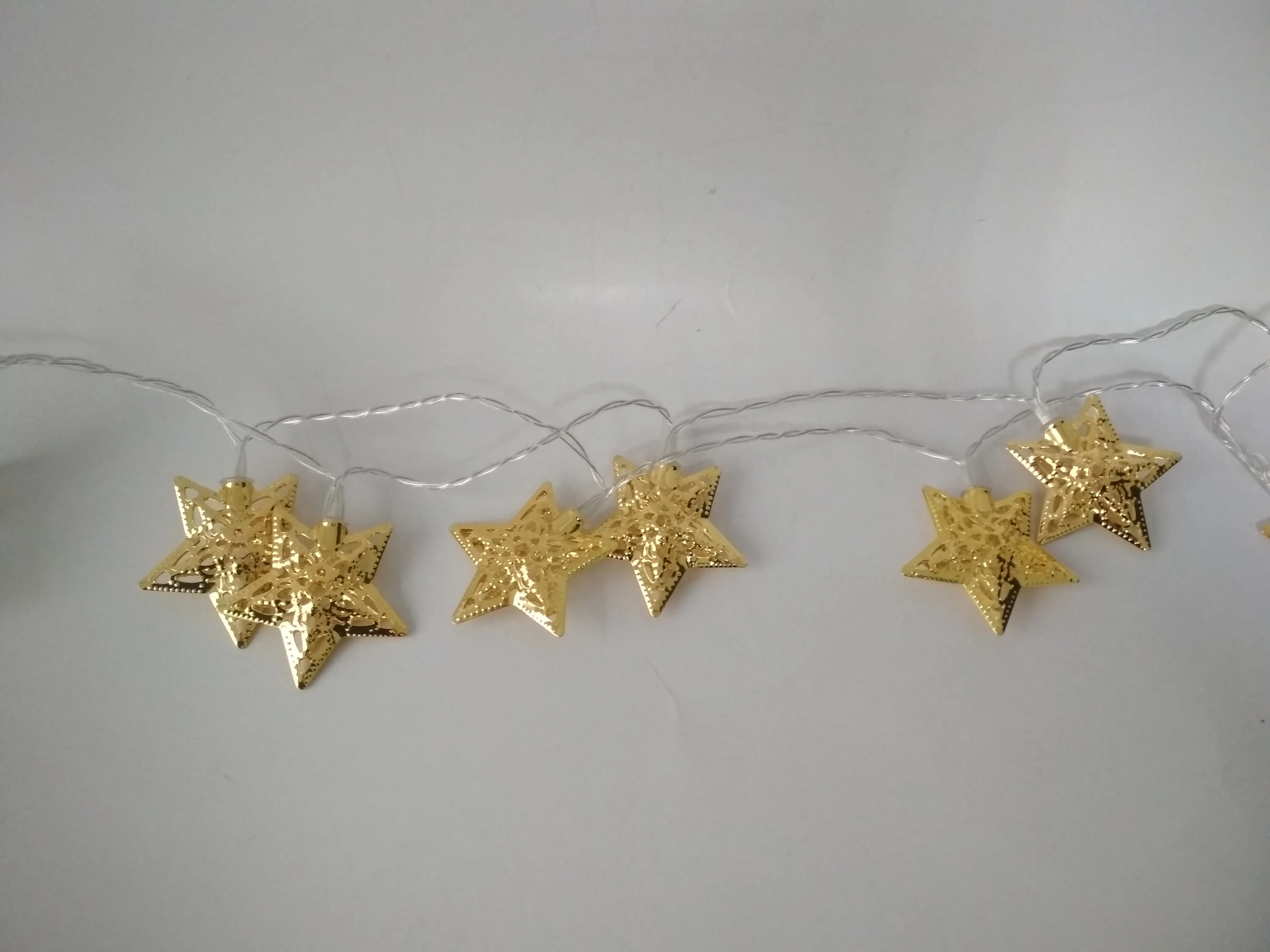 2019 Novelty Led Metal Gold Star Lights Battery String Christmas Party Holiday Decoration Light Star Shaped Led String Light