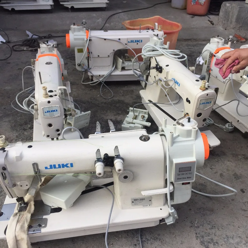 Direct drive Juki-MH-380 industrial double needles chainstitch sewing machine
