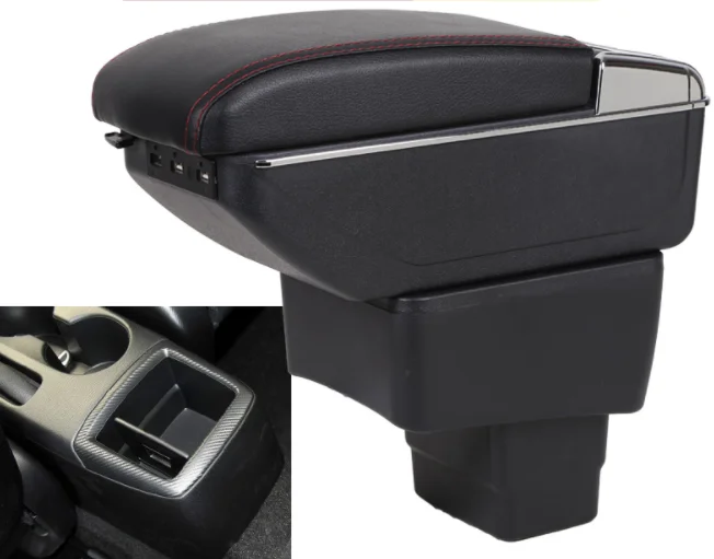 Mazda 2 sedan 2008-2013 Armrest Box PU Leather Central Store Content Box