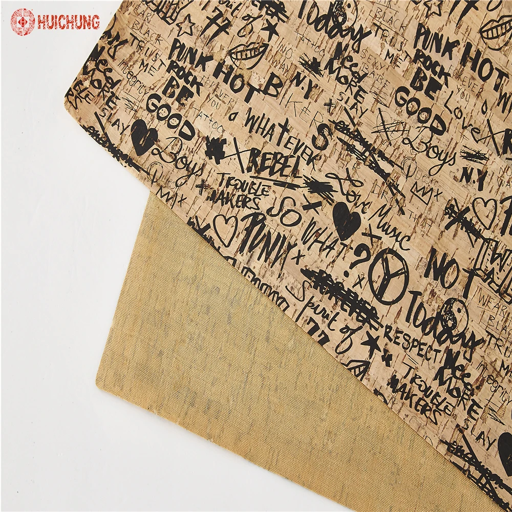  Граффити Печать синтетическая пробка кожа цветная доска для изготовления сумок