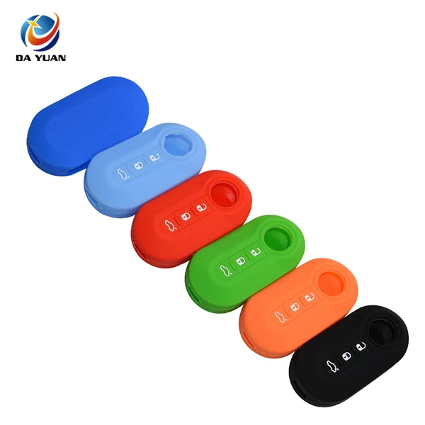 AS080010 Silicone car key Cover Case skin holder for FIAT Flip Folding remote key protected Shell