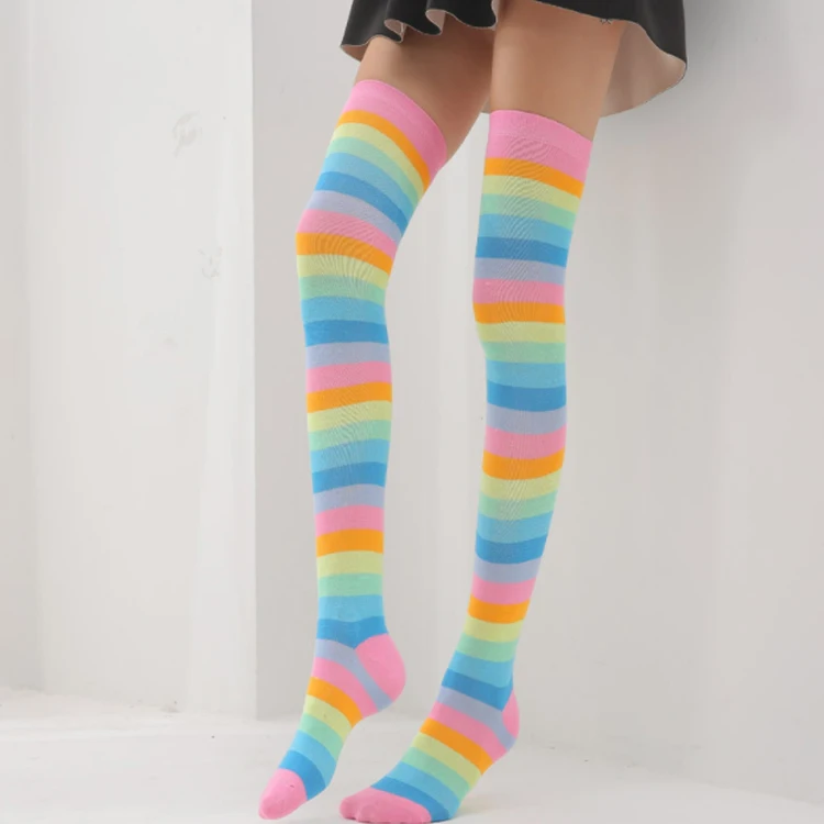 Изготовленные На Заказ Высокие Носки радуги и рождественские носки чулки