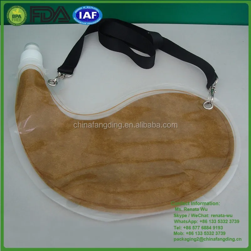 goat skin Plastic Bota bag for wine 2.2l water bottle