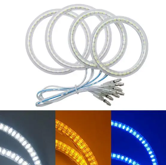 100mm 12v 54pcs 3528 SMD LED Angel Eye Halo Ring white yellow for car lights
