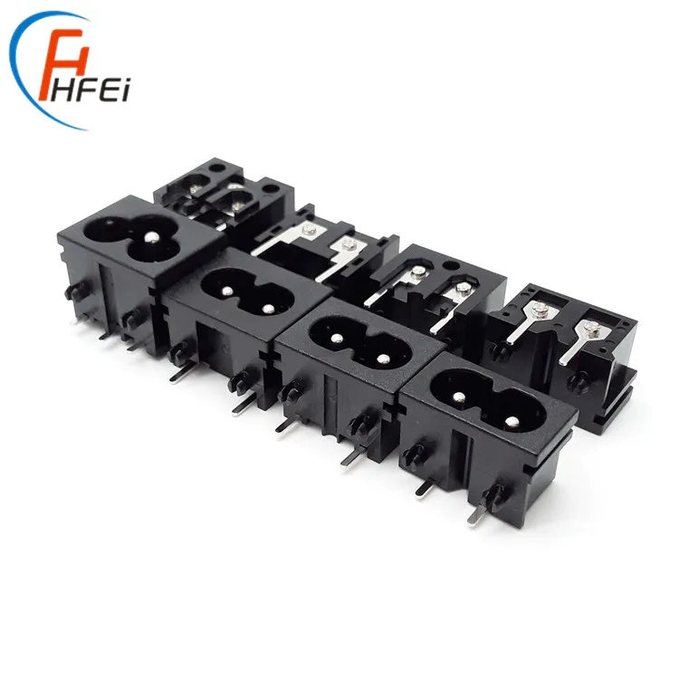 High quality industrial electrical 2 pin 3 pin female C8 power small socket  power dc connector ac jack