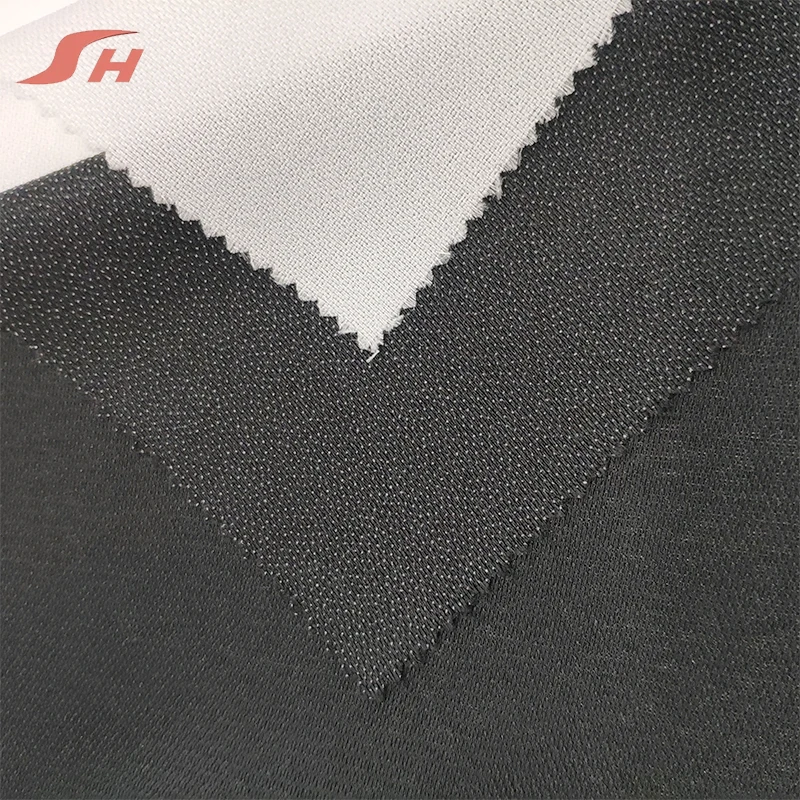 Cheap adhesive PES doubledot woven polyester fusing jacket interlining