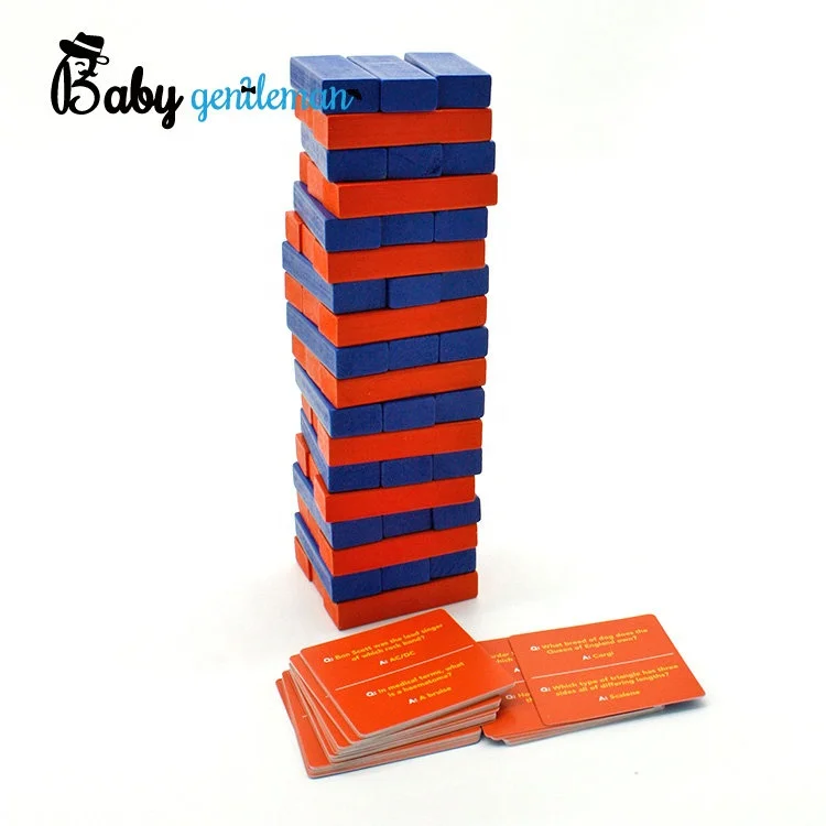 2023 High quality kids tumbling tower game wooden stacking blocks with customize Z13164D