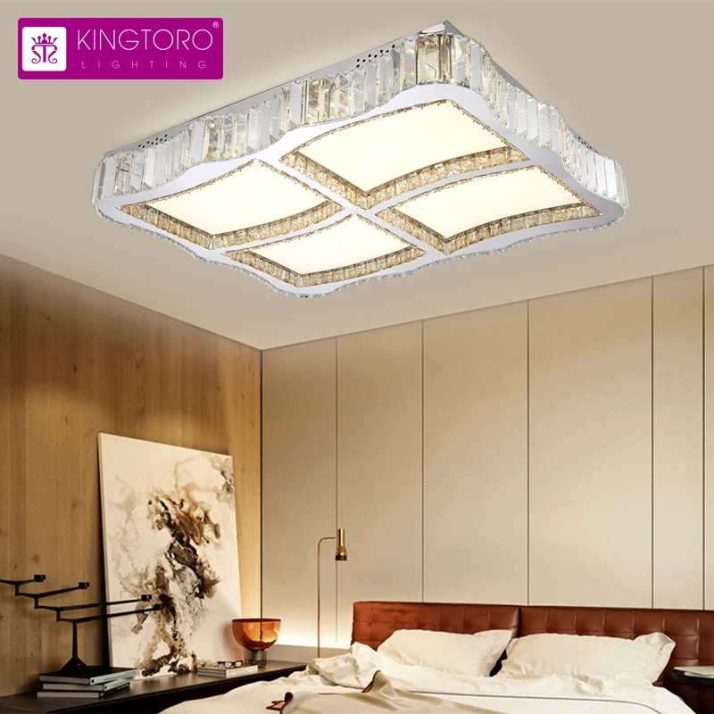 Custom made wholesale ceiling crystal frame and acrylic cover led circle light for living room lighting
