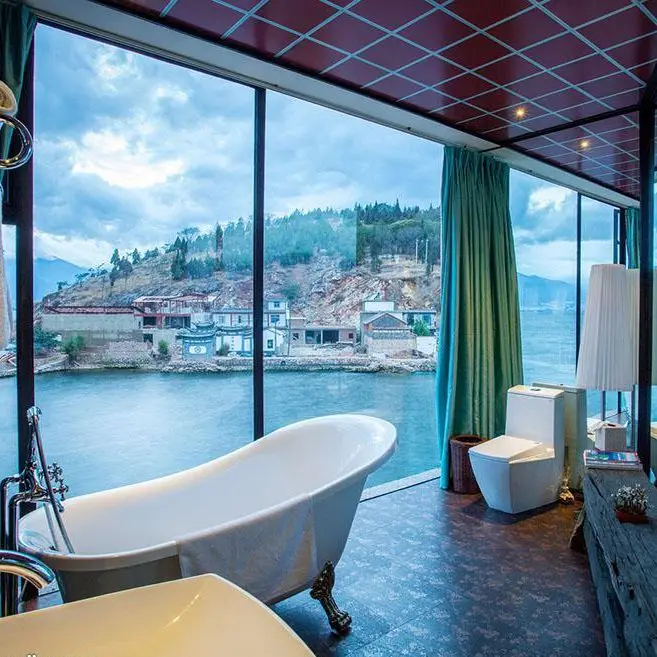 Floor-to-ceiling balcony clear full tempered glass windows and doors