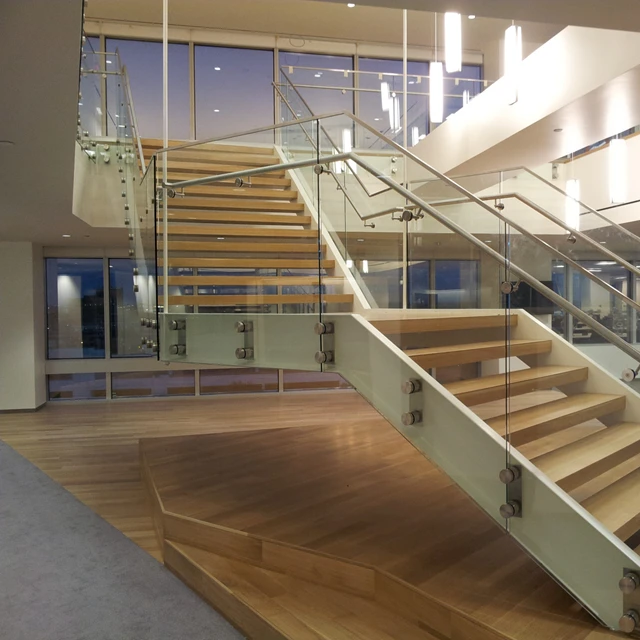 Balcony Railing and Glass Design Stainless Steel Standoff Glass Balustrade