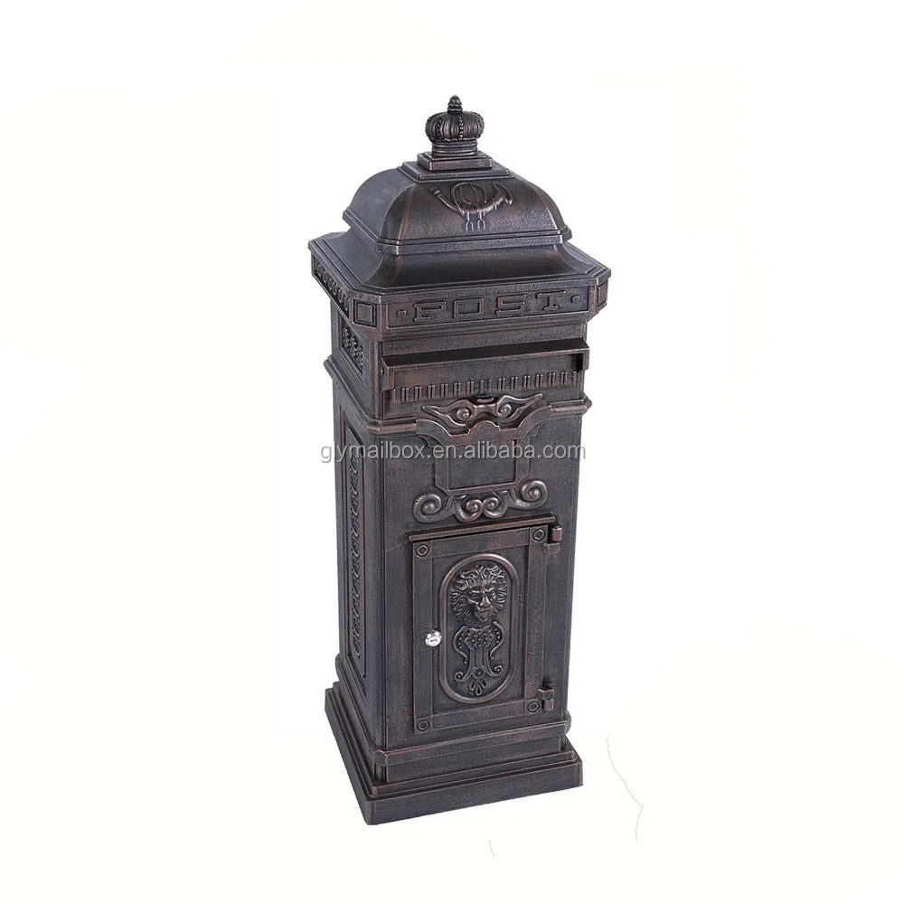 Free Standing Waterproof Selling Home Japanese Outdoor Garden Die Cast Aluminium Mailbox letterbox