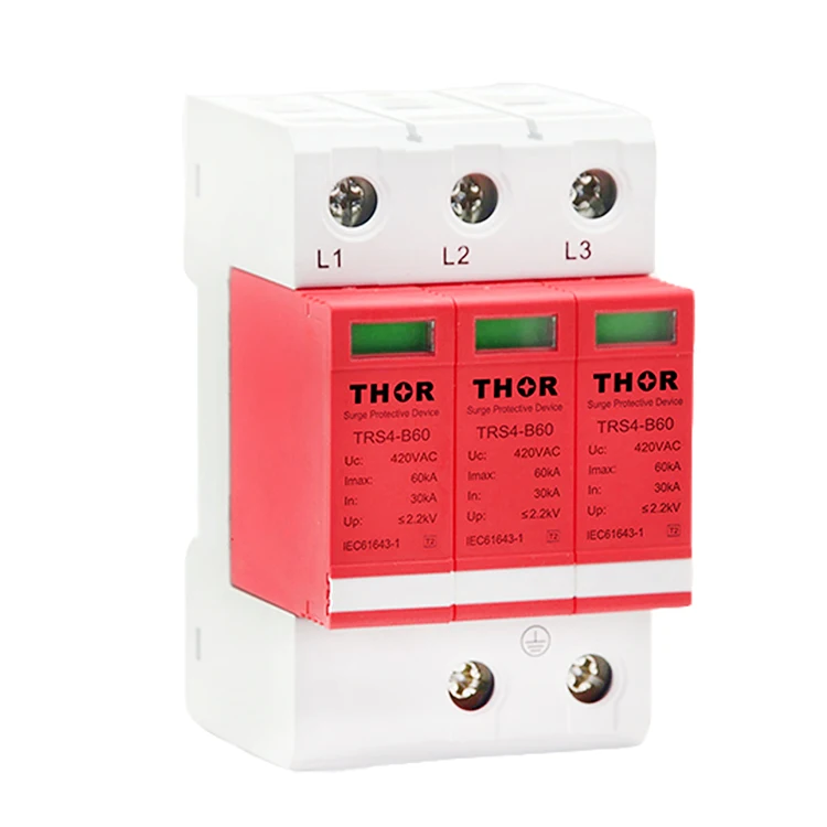 Power surge protection device 60KA  AC surge lighting protection SPD