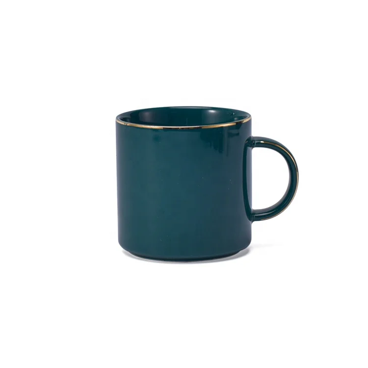 Factory direct sale Chinese restaurant turquoise color gold rimmed crockery ceramic luxury tableware