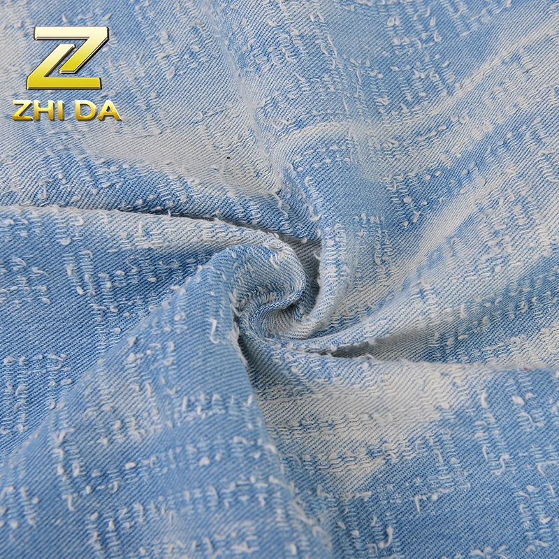 High Quality 95% Cotton 5% Polyester jacquard denim  stretch fabric for drawstring bag