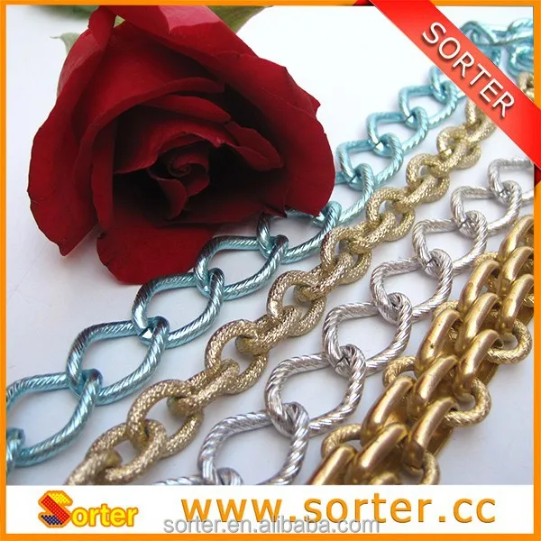 fashionable golden chains for handbag and garment accessories