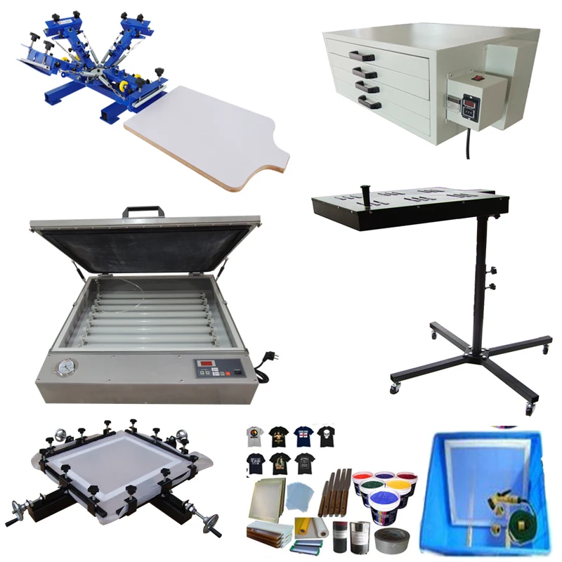 NS401-MR 4 color 1 station Manual rotary carousel offset screen printing press machine with micro-registration