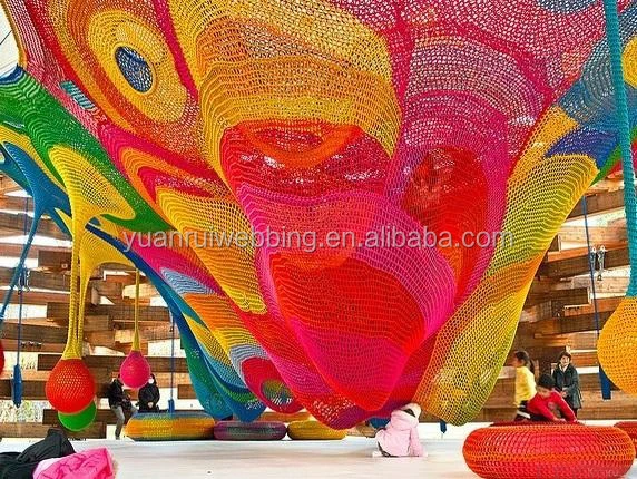 
Hot Sale Steel Frame Climbing Nets Kids Children Crochet Playgrounds nylon Rope net 