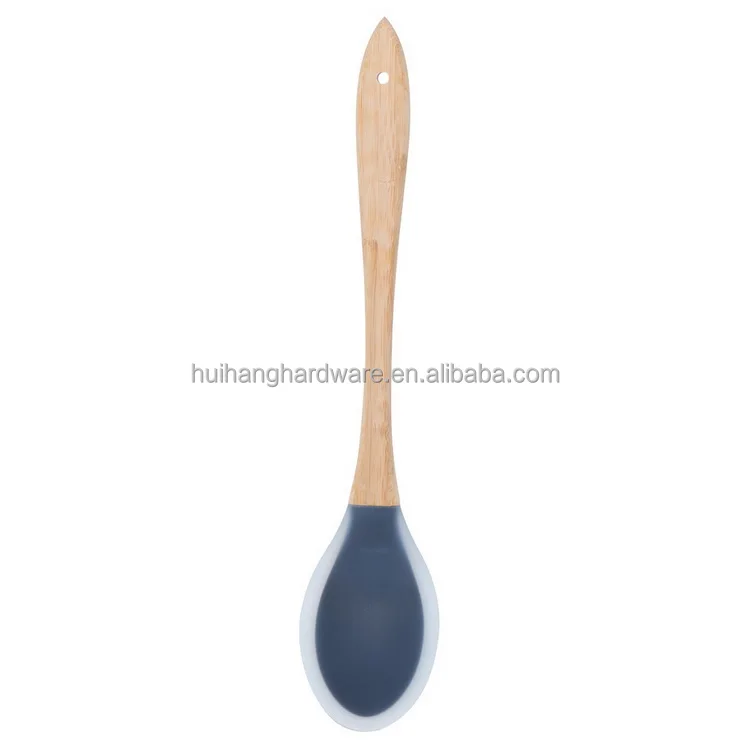 Hot sale item Silicone Spoon with Bamboo Handle