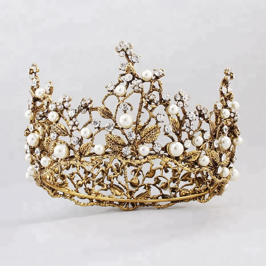 FD Handmade Baroque Diamond Crown Hair Accessories Bridal Haircircle for Wedding