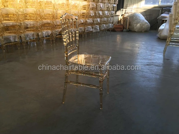 Hot sale Golden Amber Resin Napoleon Chairs for Wedding Rental