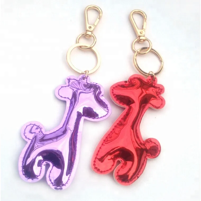 2024 hot sale elk shape reflective keychain for Christmas