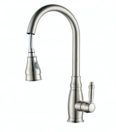 Полированная Одноручная вытяжная кухонная раковина, водопроводный кран, современный дизайн, настил с установкой с одним отверстием