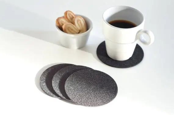 Customized Design Placement Cheap Black Drink Coasters Felt Coasters For Sale