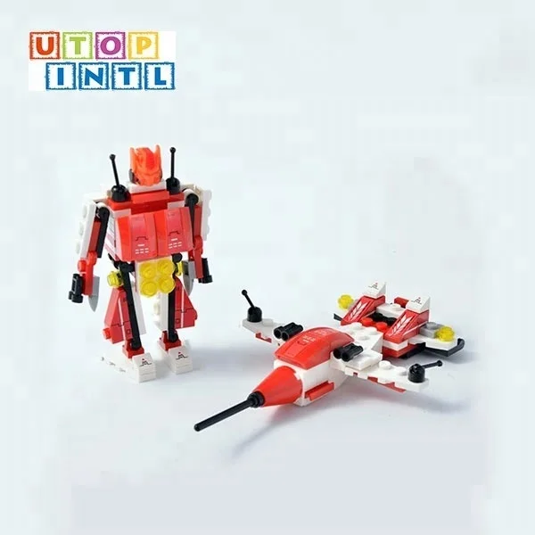 Мини-истребитель 2 в 1 деформации строительные блоки игрушки образования Робот комплект для детей
