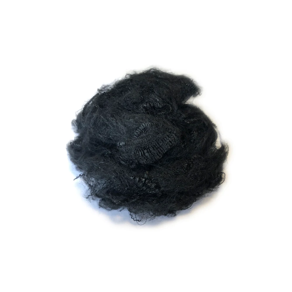 1.4d / 1.5d recycled black polyester staple fiber with good quality