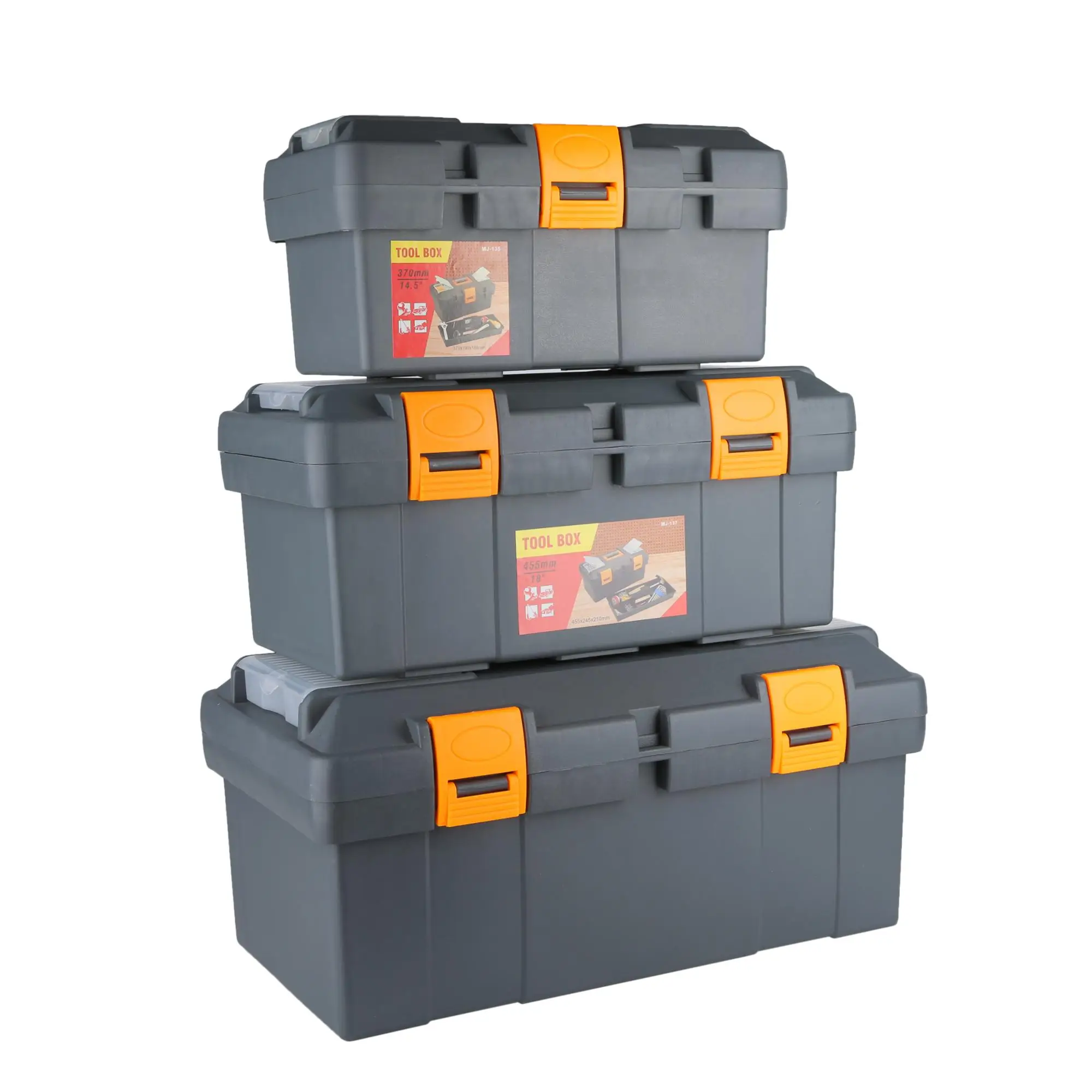 Plastic Storage Tool Boxes with Steel Lock Hard Plastic Rolling Waterproof Toolbox